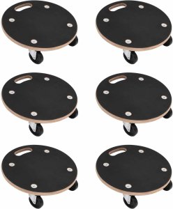 vidaXL Wózek transportowy 6 pcs Szary sklejka 2