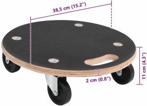 vidaXL Wózek transportowy 6 pcs Szary sklejka 8