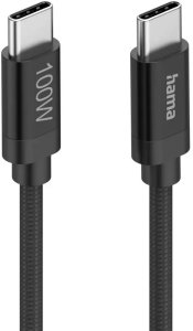 Hama Hama Fabric Charging Cable  USB-C - USB-C  Nylon  1 5 m  melns - Vads 00201740 (4047443536396) 3