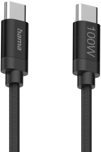 Hama Hama Fabric Charging Cable  USB-C - USB-C  Nylon  1 5 m  melns - Vads 00201740 (4047443536396) 4