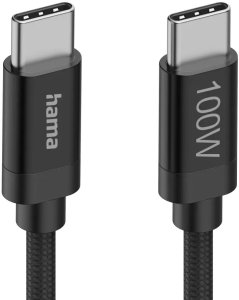 Hama Hama Fabric Charging Cable  USB-C - USB-C  Nylon  1 5 m  melns - Vads 00201740 (4047443536396) 5