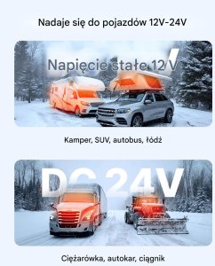 Nagrzewnica olejowa diesel 8KW 12-24V szybkie grzanie LCD do kampera auta 7