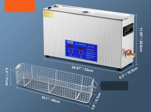Myjka ultradźwiękowa 10L 300W 40kHz z grzałką i koszem do broni 2