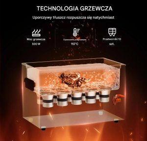 Ultradźwiękowa myjka 30L z grzałką i timerem 360W do części i narzędzi 4