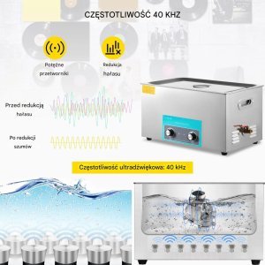 Myjka ultradźwiękowa 6L stal 304 grzałka timer do biżuterii i narzędzi 4