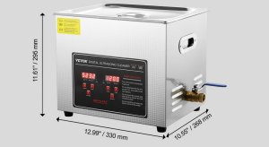 Myjka ultradźwiękowa 10L timer grzałka stal nierdzewna do biżuterii 2