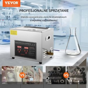Myjka ultradźwiękowa 10L timer grzałka stal nierdzewna do biżuterii 3