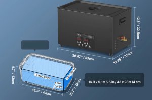 Myjka ultradźwiękowa 30L 600W 40kHz z grzałką i timerem do narzędzi 2