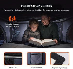 Namiot turystyczny Vevor Namiot dachowy hard shell 23 os., drabinka materac do SUV/pickupa 4
