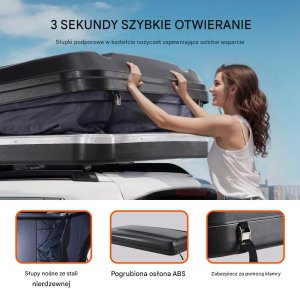 Namiot turystyczny Vevor Namiot dachowy hard shell 23 os., drabinka materac do SUV/pickupa 5