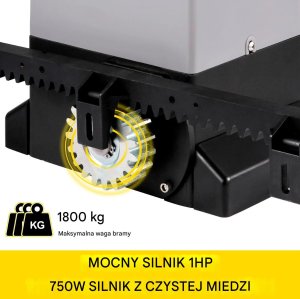 Napęd do bramy przesuwnej 1800kg 5m z pilotami i sterowaniem APP 5