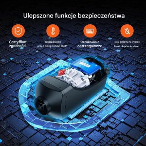 Ogrzewacz powietrza diesel 12V 2kW z LCD i app do kampera/łodzi 6