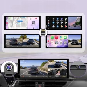 Carpuride W903S3 9.3" Ekran CarPlay Android Auto Wideorejestrator 4K 2