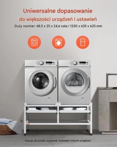 Podstawa pod pralkę stelaż 123x64 cm 270 kg z podwójną tacą stabilna 6