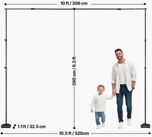 Statyw do tła fotograficznego 2,59x3m regulowany z kółkami studio ślub 2