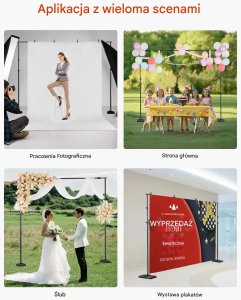 Statyw do tła fotograficznego 2,59x3m regulowany z kółkami studio ślub 4
