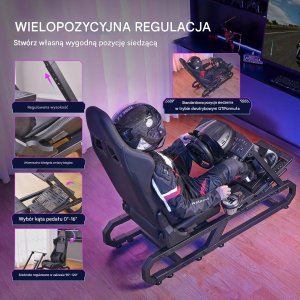 Stojak do kierownicy wyścigowej regulowany stalowy symulator racing 4