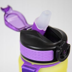 2x Butelka Sportowa Bidon na Wodę 1L Motywacyjny z Podziałką Rurka Fitness 15