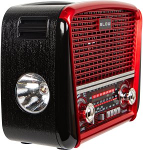 77-556# Radio przenośne analogowe am/fm bt blow ra17 solarne czerwone 12