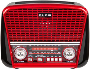 77-556# Radio przenośne analogowe am/fm bt blow ra17 solarne czerwone 150