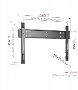 Vogels Vogel's TVM 5705 ELITE FIXED 40" - 110" czarny Uchwyt ścienny do telewizorów TVM5705 (8712285413629) 4