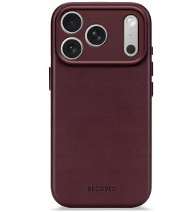 Decoded Leather Backcover - skórzana obudowa ochronna do iPhone 17 Pro kompatybilna z MagSafe (dark ruby) 2
