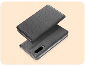 Etui z Klapką Do Huawei P30 (Czarne, Zamykane, Magnetyczne, Kabura) Szkło 2