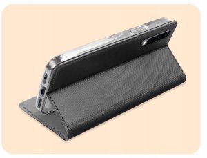 Etui z Klapką Do Huawei P30 (Czarne, Zamykane, Magnetyczne, Kabura) Szkło 5