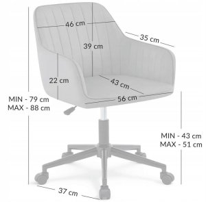 Krzesło biurowe Kontrasto Maria 3 Różowe 2