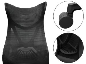 Krzesło biurowe Kontrasto Krzesło biurowe obrotowe regulowane z siatką czarne 5