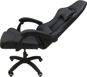Fotel gamingowy czarny z poduszką lędźwiową i zagłówkiem do biurka 13