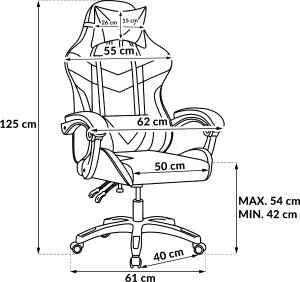 Fotel gamingowy czarny z poduszką lędźwiową i zagłówkiem do biurka 5