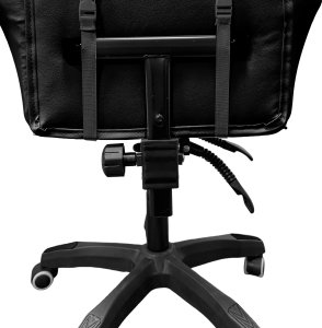 Fotel gamingowy czarny z poduszką lędźwiową i zagłówkiem do biurka 10