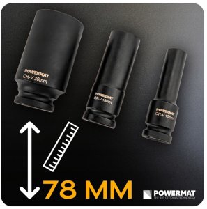 ZESTAW NASADEK UDAROWYCH DO KLUCZY 10-30MM HEX 15SZT 1/2" 78MM CRV WALIZKA 5