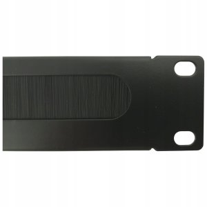Przepust szczotkowy 1U 19" rack czarny 2