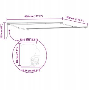 Markiza zwijana Antracyt 450x300 cm tkanina Lumarko! 12