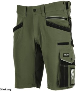 Spodnie robocze szorty kieszenie CORDURA elastyczny pas odblaski 3M Scotchlite STRETCH LINE - czarny L 2