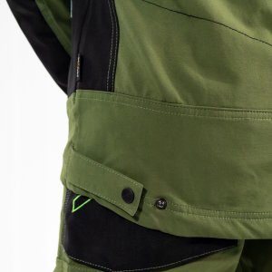 Męska bluza robocza elastyczna wiatroszczelna dodatki odblaskowe 3M Scotchlite budownictwo serwis montaż oliwkowa czarna STRETCH LINE - oliwkowy L 12