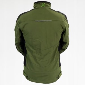 Męska bluza robocza elastyczna wiatroszczelna dodatki odblaskowe 3M Scotchlite budownictwo serwis montaż oliwkowa czarna STRETCH LINE - oliwkowy L 13