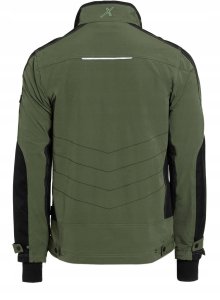 Męska bluza robocza elastyczna wiatroszczelna dodatki odblaskowe 3M Scotchlite budownictwo serwis montaż oliwkowa czarna STRETCH LINE - oliwkowy L 2