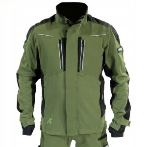 Męska bluza robocza elastyczna wiatroszczelna dodatki odblaskowe 3M Scotchlite budownictwo serwis montaż oliwkowa czarna STRETCH LINE - oliwkowy L 6