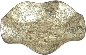 Podstawka szklana 24,5 cm falowana złota RF0706 2