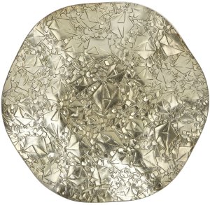 Podstawka szklana 24,5 cm falowana złota RF0706 4