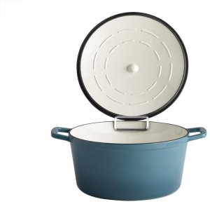 Garnek żeliwny 6 L Stars turkus 2