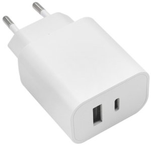 Maxlife ładowarka sieciowa PD QC MXTC-06 1x USB-C 1x USB 20W biała 2