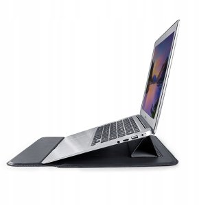 Etui Devia etui pokrowiec torba do laptopa / MacBooka Ultra-Thin z funkcją podstawki 15,4'' sztuczna skóra czarny 2