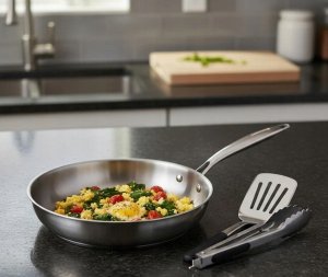 Patelnia stalowa Masterpan 26cm Tri-Ply 3-warstwowa, indukcja, gaz. Premium 4