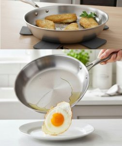 Patelnia stalowa Masterpan 26cm Tri-Ply 3-warstwowa, indukcja, gaz. Premium 5