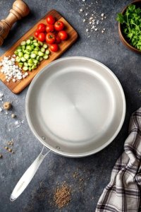 Patelnia stalowa Masterpan 28cm Tri-Ply 3-warstwowa, indukcja, gaz. Premium 3