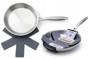Patelnia stalowa Masterpan 24cm Tri-Ply 3-warstwowa, indukcja, gaz. Premium 3